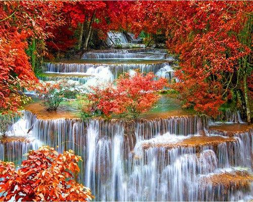 peinture par numéros | Cascade | nouveautés paysages complexe | FiguredArt