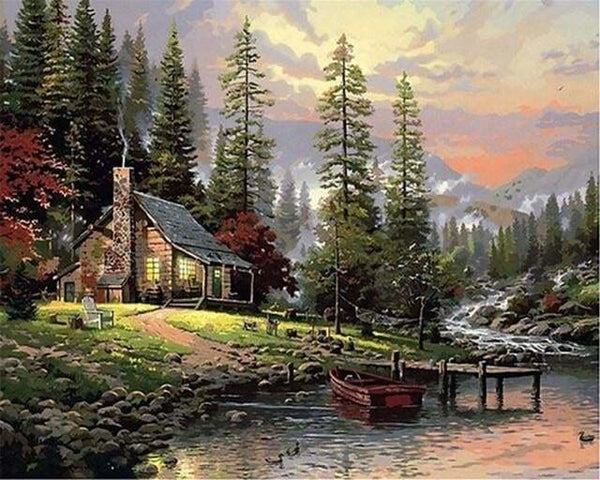 Kit Peinture Par Numéros Adulte & Enfant - 4 Tableaux Paysage Avec Cadre 20x30cm - Cadeau Loisir Créatif Déco Maison - 3