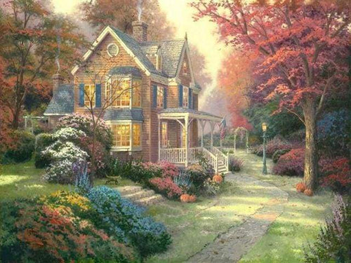peinture par numéros | Chalet romantique | complexe nouveautés paysages | FiguredArt