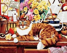 Charger l&#39;image dans la galerie, peinture par numéros | Chat au Repos | animaux chats intermédiaire | FiguredArt