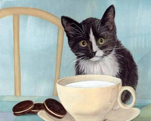 peinture par numéros | Chat dans la Cuisine | animaux chats complexe | FiguredArt