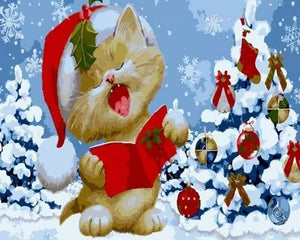 peinture par numéros | Chat de Noël | chats enfants Noël | FiguredArt