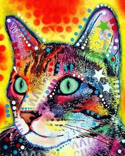 peinture par numéros | Chat étoilé | animaux chats complexe Pop Art | FiguredArt
