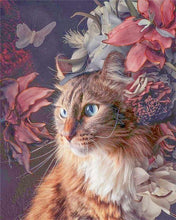 Charger l&#39;image dans la galerie, peinture par numéros | Chat Fleurs et Papillon | nouveautés animaux chats complexe | FiguredArt