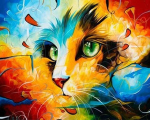 peinture par numéros | Chat multicolor | animaux chats complexe | FiguredArt