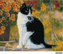 Charger l&#39;image dans la galerie, peinture par numéros | Chat noir et crème | animaux, chats, complexe | FiguredArt