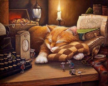 Charger l&#39;image dans la galerie, peinture par numéros | Chat Paresseux | animaux chats intermédiaire | FiguredArt