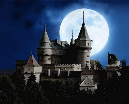peinture par numéros | Chateau et Pleine Lune | châteaux, Complexe | FiguredArt