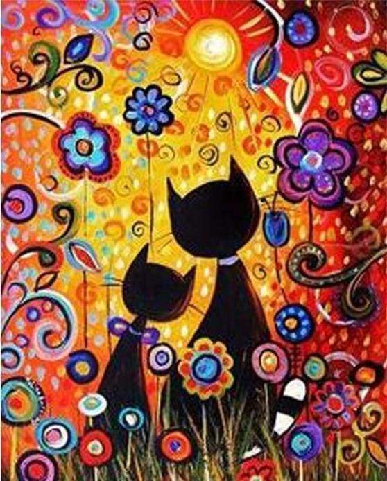 Acheter Peinture par numéros chat sur toile noire, 30x30cm Acheter Peinture par numéros chat sur toile noire, 30x30cm