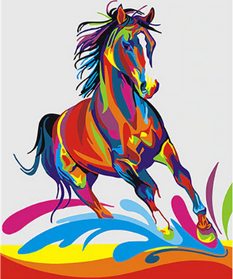 peinture par numéros | Cheval Pop Art | animaux, chevaux, Facile, Pop Art | FiguredArt