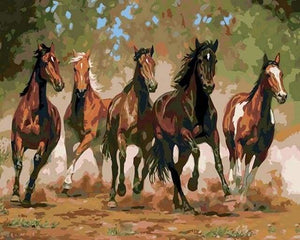 peinture par numéros | Chevaux galopant | animaux chevaux intermédiaire | FiguredArt