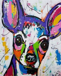 peinture par numéros | Chien aux grandes Oreilles Pop Art | animaux chiens intermédiaire | FiguredArt