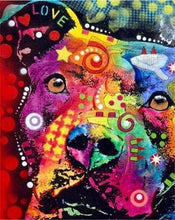 Charger l&#39;image dans la galerie, peinture par numéros | Chien coloré abstrait | animaux chiens complexe Pop Art | FiguredArt