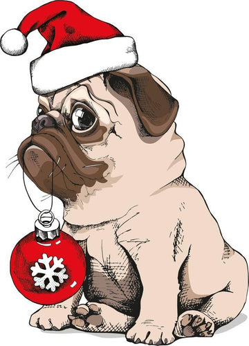 peinture par numéros | Chien et boule de Noel | animaux, chiens, Facile, Noël | FiguredArt
