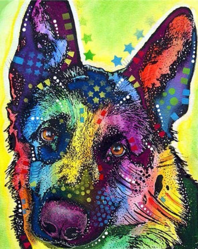 peinture par numéros | Chien étoilé 2 | animaux chiens complexe Pop Art | FiguredArt