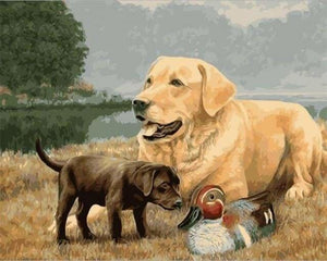 peinture par numéros | Chien Golden Retriever | animaux chiens intermédiaire | FiguredArt