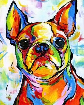peinture par numéros | Chien Pop Art 2 | animaux chiens intermédiaire Pop Art | FiguredArt