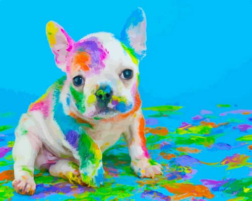 peinture par numéros | Chien qui fait de la peinture | animaux, chiens, Facile | FiguredArt