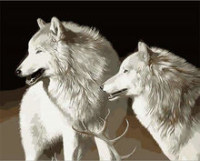 Charger l&#39;image dans la galerie, peinture par numéros | Chiens blancs | animaux chiens intermédiaire loups | FiguredArt