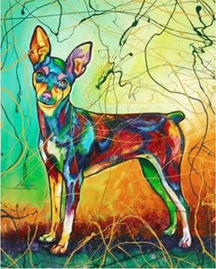peinture par numéros | Chiens en multicolor | animaux chiens complexe Pop Art | FiguredArt