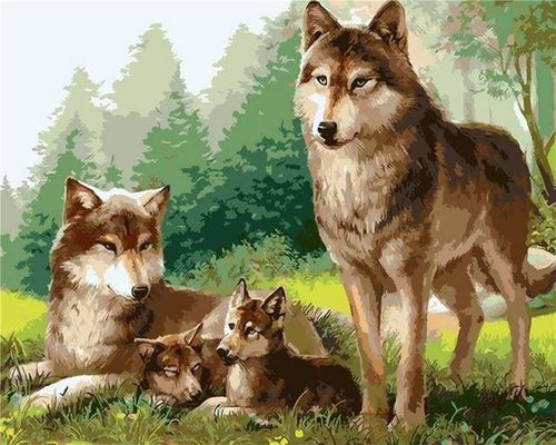 peinture par numéros | Chiens Loups | animaux chiens intermédiaire | FiguredArt