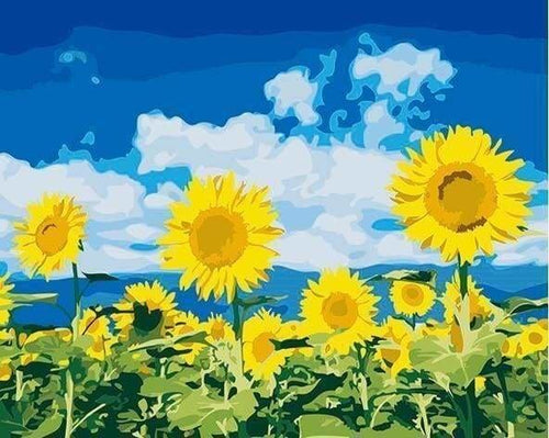 peinture par numéros | Ciel bleu et Tournesols | facile fleurs | FiguredArt