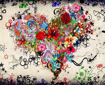 peinture par numéros | Coeur de Fleurs | Complexe, fleurs, france | FiguredArt