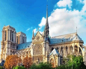 peinture par numéros | Côté de la Cathédrale Notre-Dame de Paris | complexe ville | FiguredArt