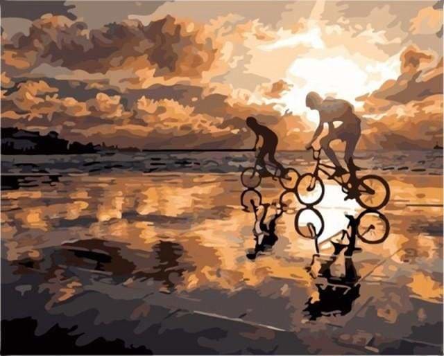 peinture par numéros | Coucher de soleil à Vélo | intermédiaire paysages | FiguredArt