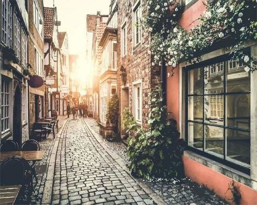 peinture par numéros | Coucher de soleil dans la Ruelle | complexe ville | FiguredArt