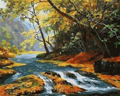 peinture par numéros | Coule la Rivière | complexe paysages | FiguredArt