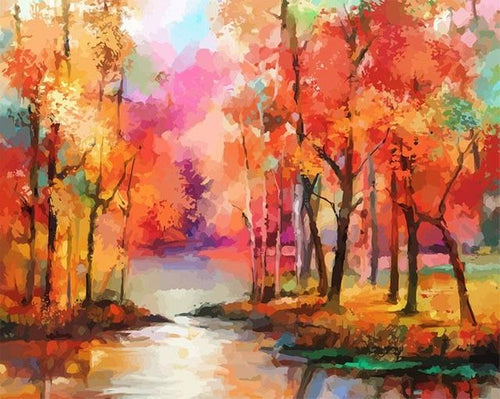 peinture par numéros | Couleurs d’automne | forêt, Intermédiaire, paysages | FiguredArt