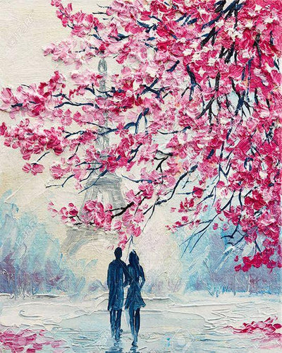 peinture par numéros | Couple au Printemps | Complexe, paysages | FiguredArt