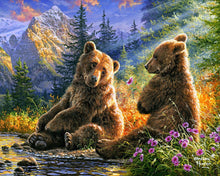 Charger l&#39;image dans la galerie, Peinture par numéros Couple d&#39;ours | Figured&#39;Art complexe paysages animaux ours montagnes nouveautés