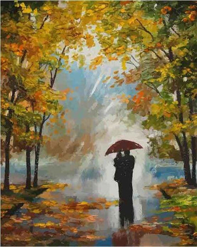 peinture par numéros | Couple en Forêt | complexe paysages romantique | FiguredArt