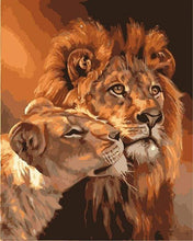 Charger l&#39;image dans la galerie, peinture par numéros | Couple Lion et Lionne | animaux facile lions | FiguredArt