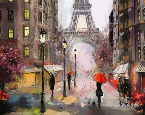 peinture par numéros | Dans les Rues de Paris | intermédiaire ville | FiguredArt