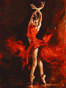 peinture par numéros | Danseuse Rouge Magique | complexe danse romantique | FiguredArt