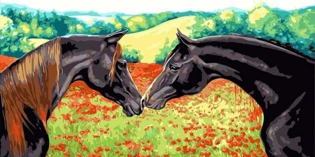 peinture par numéros | Deux Chevaux | animaux chevaux facile | FiguredArt