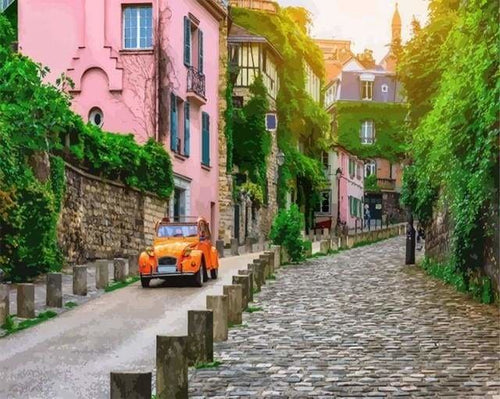 peinture par numéros | Deux Chevaux orange | complexe ville | FiguredArt