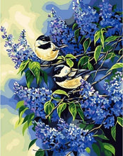 Charger l&#39;image dans la galerie, peinture par numéros | Deux Oiseaux sur une Branche de Lilas | animaux facile oiseaux | FiguredArt