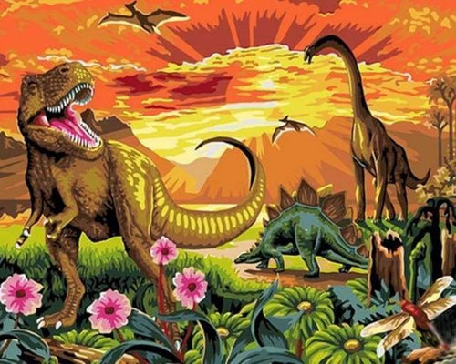 peinture par numéros | Dinosaures de Jurassic Park | animaux intermédiaire | FiguredArt