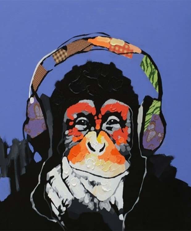 peinture par numéros | DJ Singe | animaux facile singes | FiguredArt