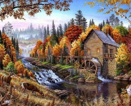 peinture par numéros | Eau de la rivière | complexe paysages | FiguredArt
