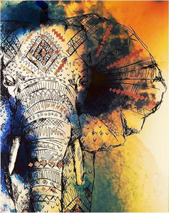 peinture par numéros | Eléphant d’Asie | animaux, Complexe, france, éléphants | FiguredArt