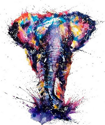 peinture par numéros | Eléphant d’Asie en peinture | animaux, Complexe, france, éléphants | FiguredArt