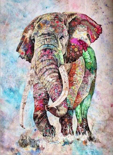peinture par numéros | Éléphant en couleur | animaux complexe éléphants | FiguredArt