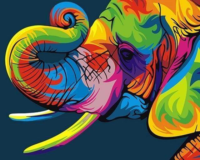 peinture par numéros | Eléphant Pop Art | animaux facile Pop Art éléphants | FiguredArt