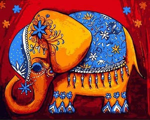 peinture par numéros | Eléphant prêt pour la Cérémonie | animaux facile éléphants | FiguredArt