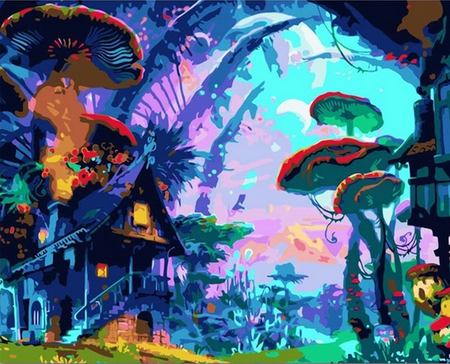 peinture par numéros | Etrange Maison | Intermédiaire, paysages | FiguredArt